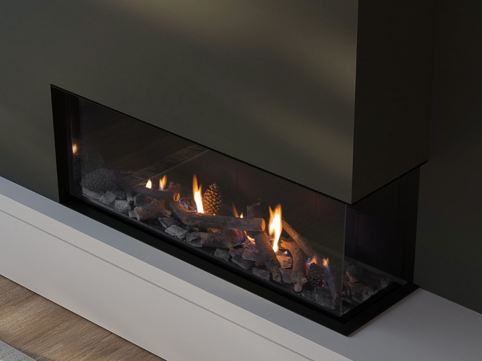 Escea DN1150 Corner Left – Modern Edge in a Left-Facing Design